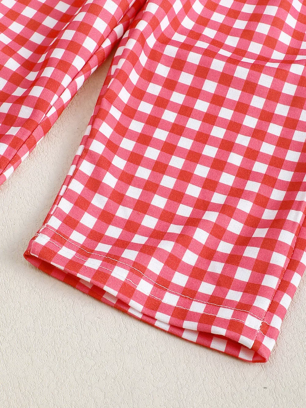 Children's Embroidered Sweatshirt and Gingham Pants Set, image 6