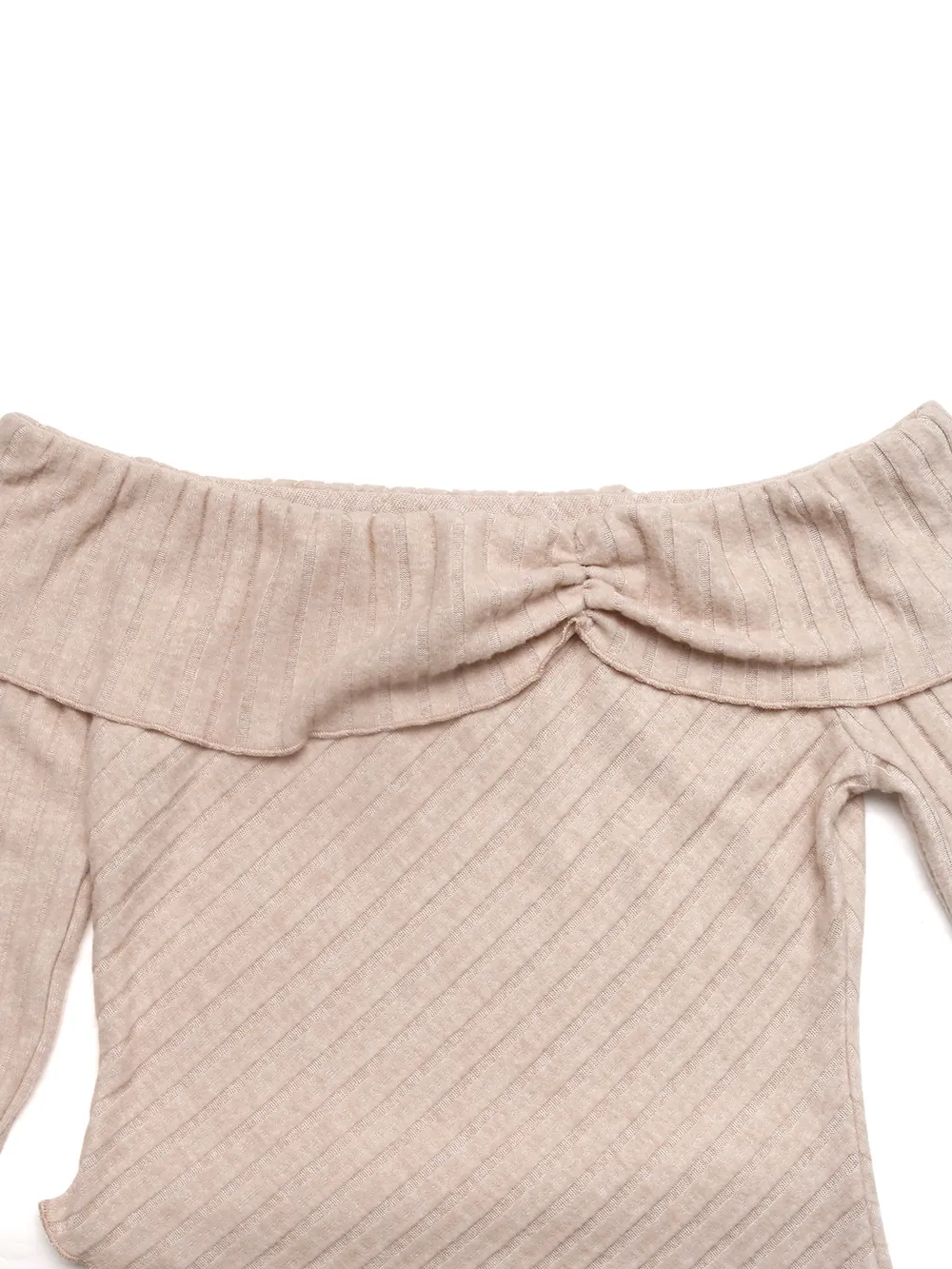 Asymmetrical Off-Shoulder Knit Top, image 7