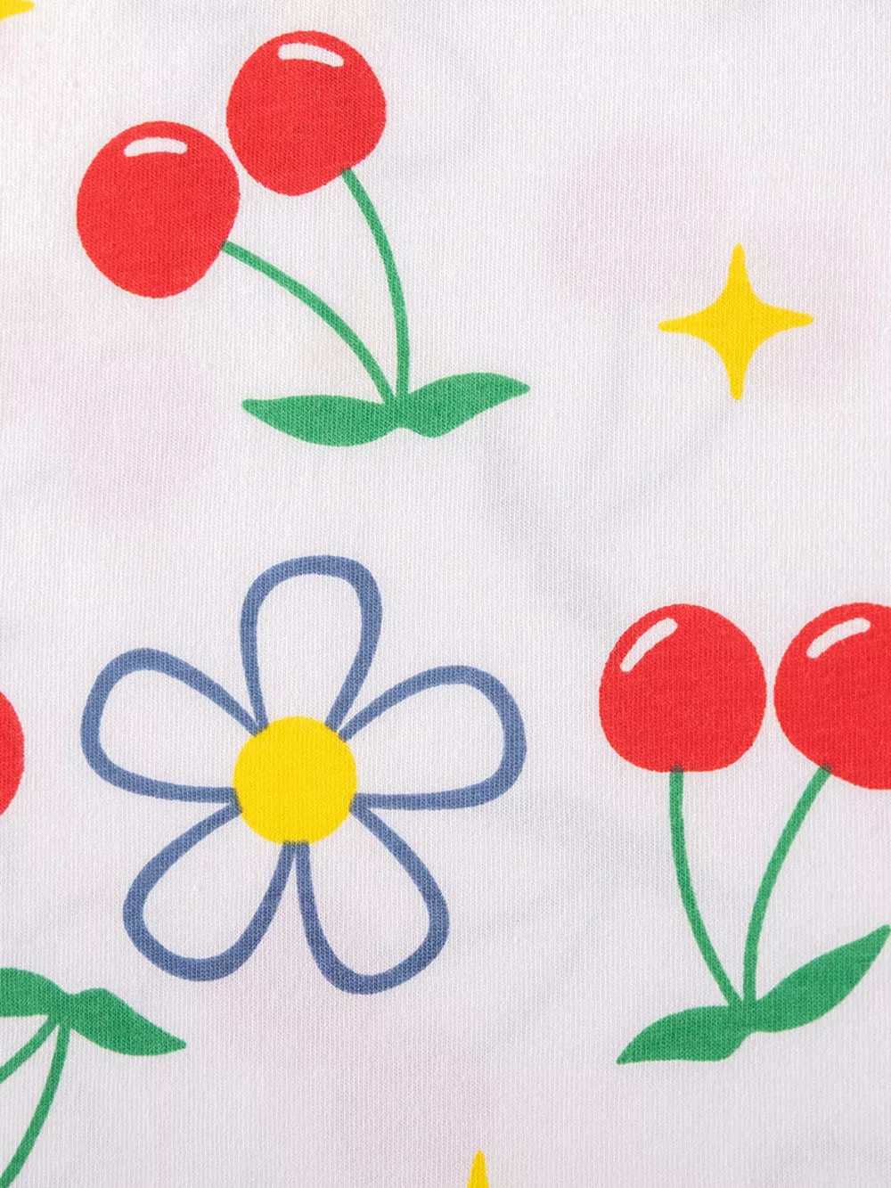 Children's Cherry & Flower Print Ruffled Long Sleeve T-Shirt, image 3