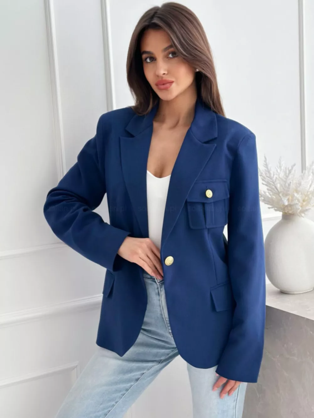 Lapel Collar One Button Blazer, image 21