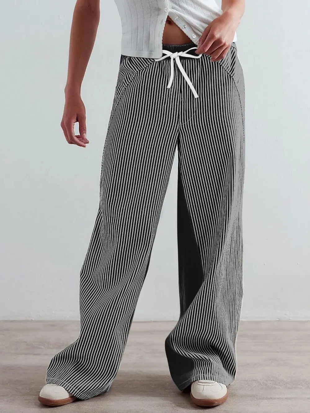 Striped Wide Leg Jeans, image 11