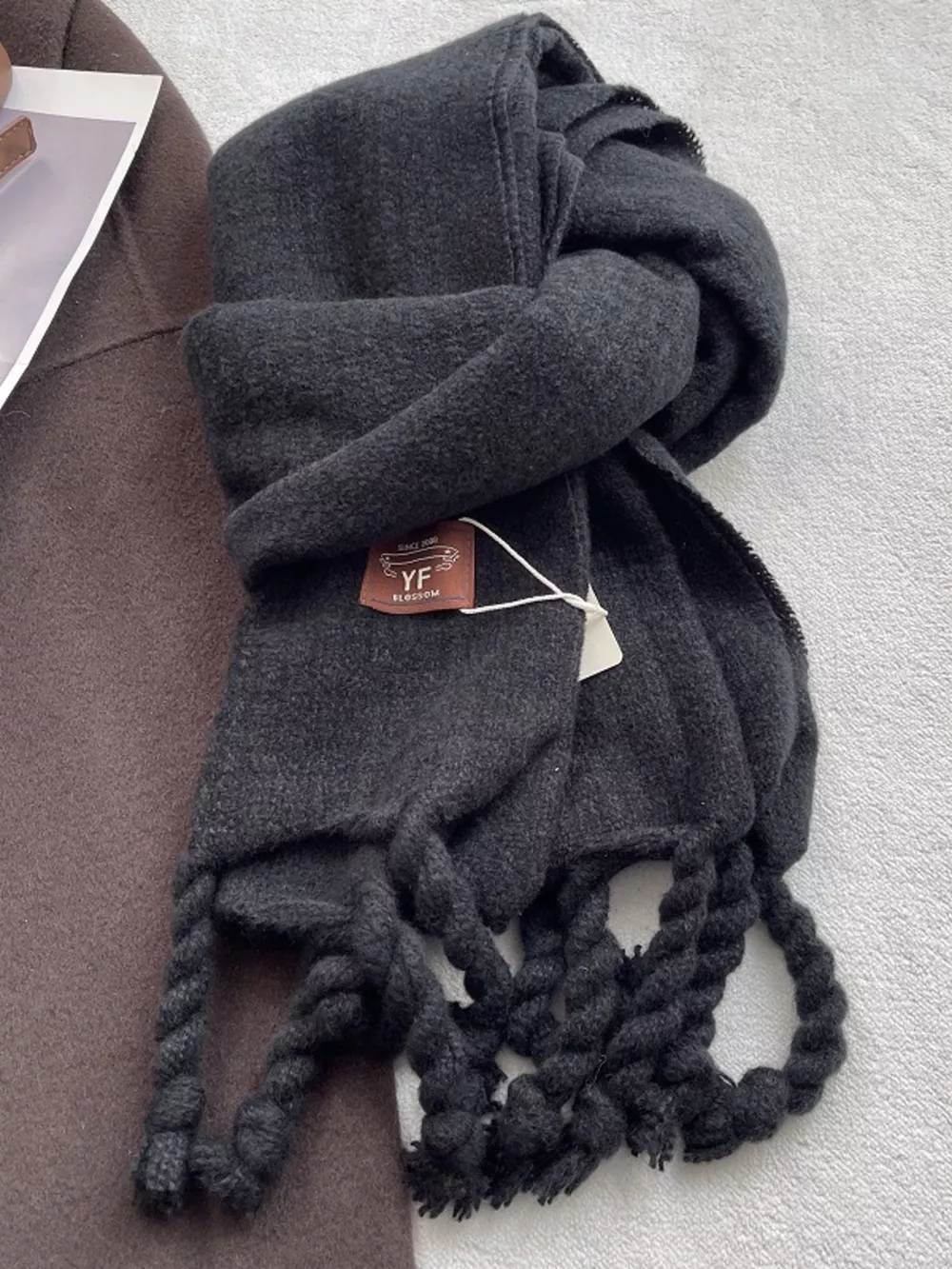 Knitted Tassel Scarf, image 6