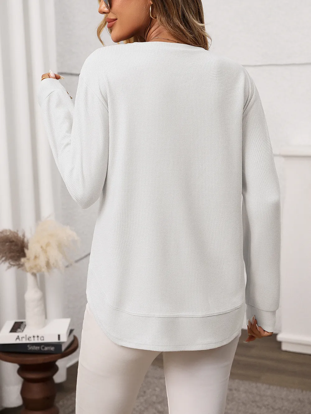 Long Sleeve Round Neck T-Shirt, image 22