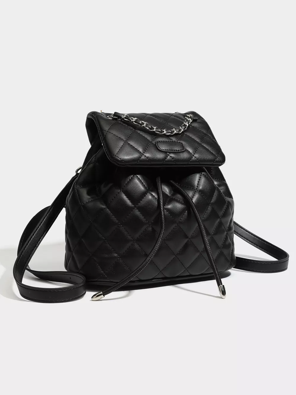 Quilted Chain Flap Backpack Bag, image 2