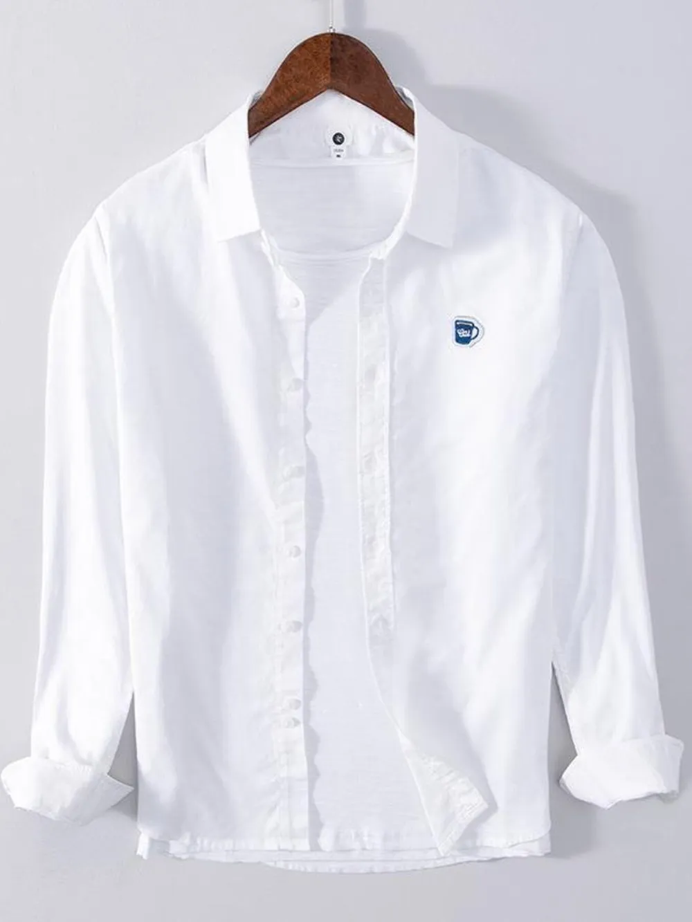 Men's Plus Size Button Up Long Sleeve Shirt, image 3