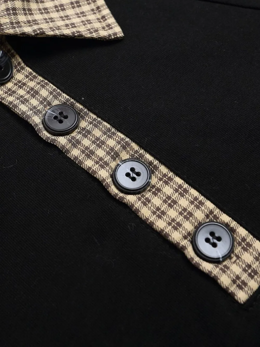 Men's Checkered Collar Accent Short Sleeve Polo, image 7