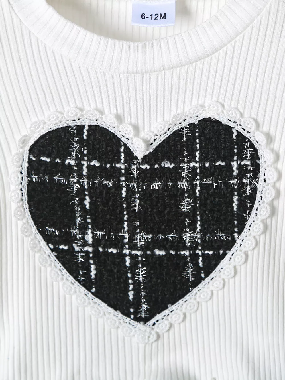 Children's Plaid Heart Top and Skirt Set, image 3