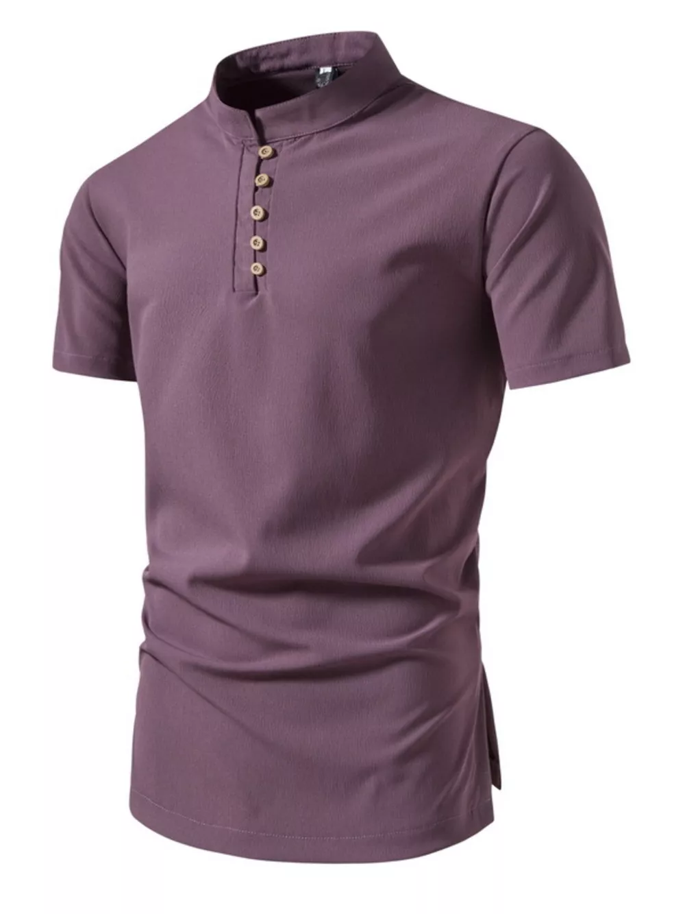 Men's Plus Size Button Detail Short Sleeve Shirt, image 2