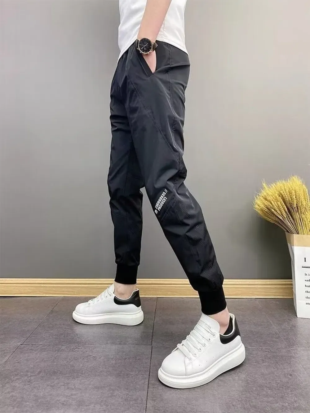 Men's Plus Size Slim-Fit Ankle-Cuffed Pants, image 2