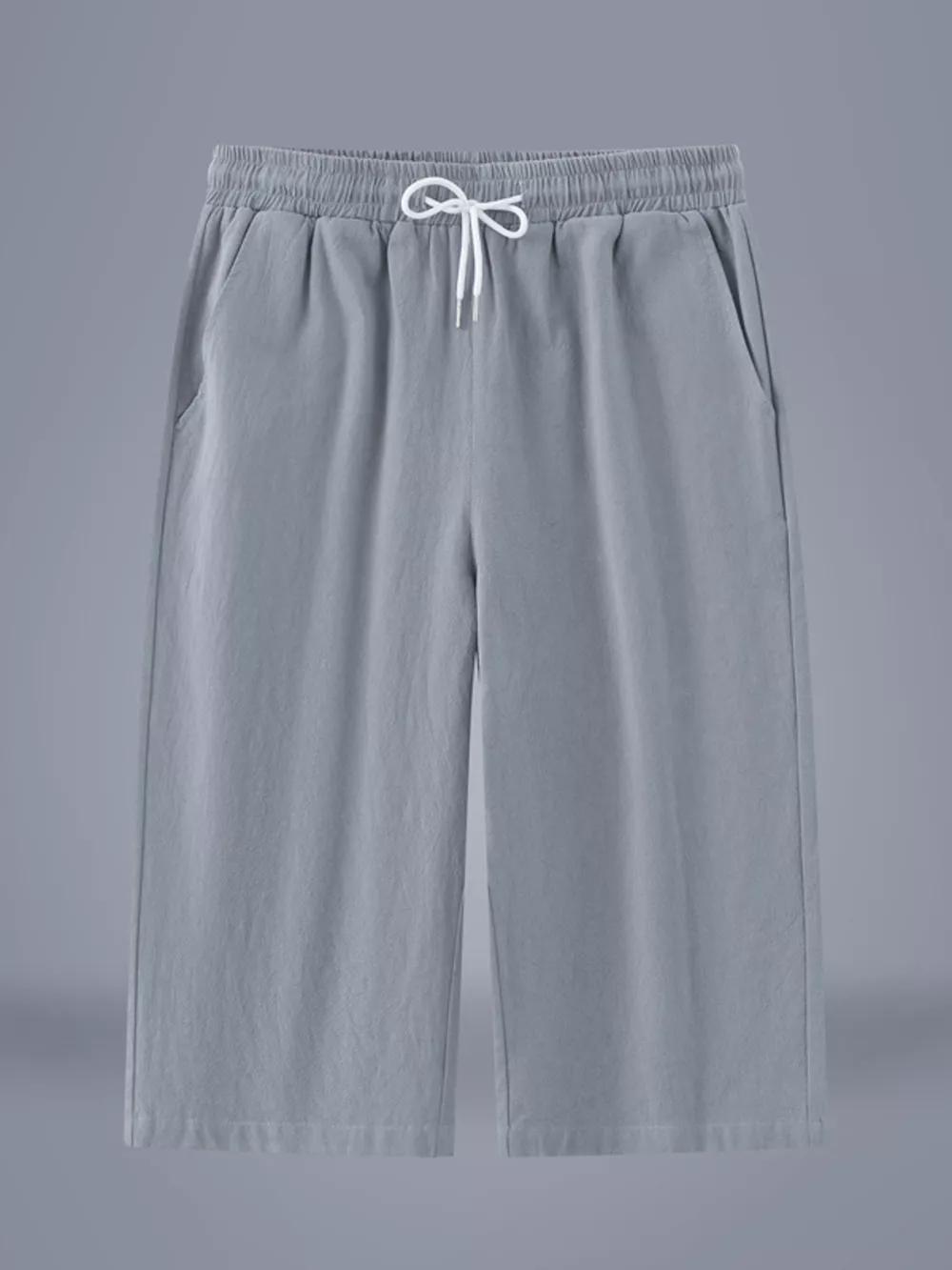 Men's Plus Size Casual Cropped Drawstring Pants, image 6