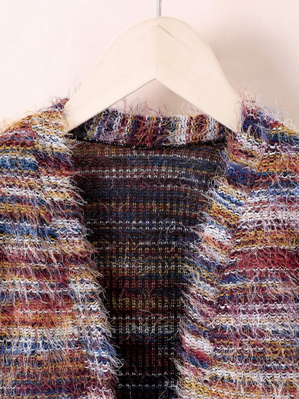 Children's Colorful Knitted Fuzzy Cardigan, image 4