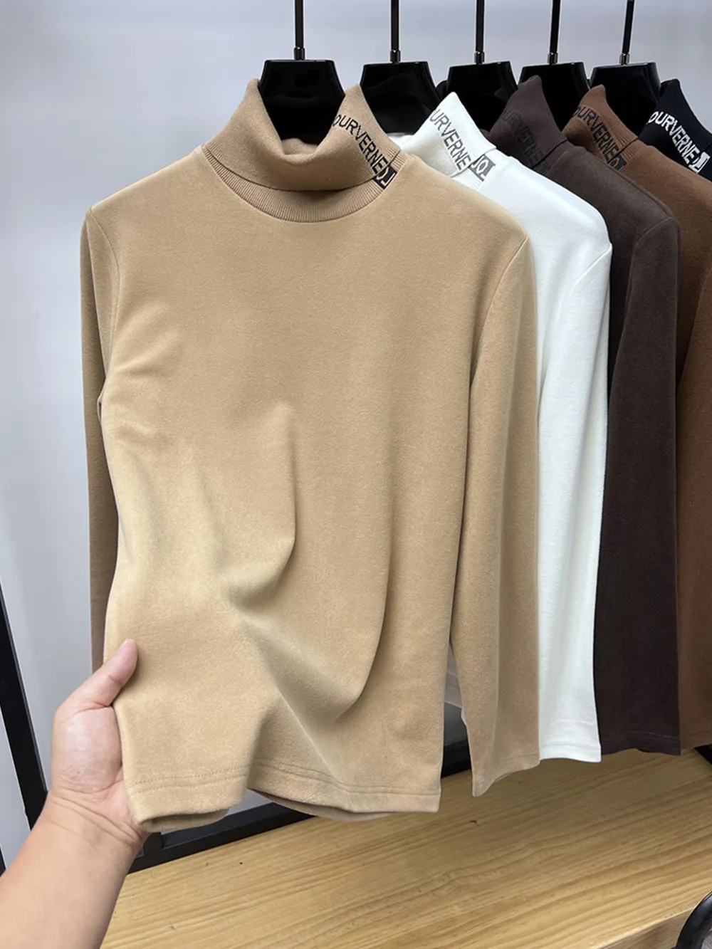 Men's Plus Size Turtleneck Long Sleeve Top, image 6