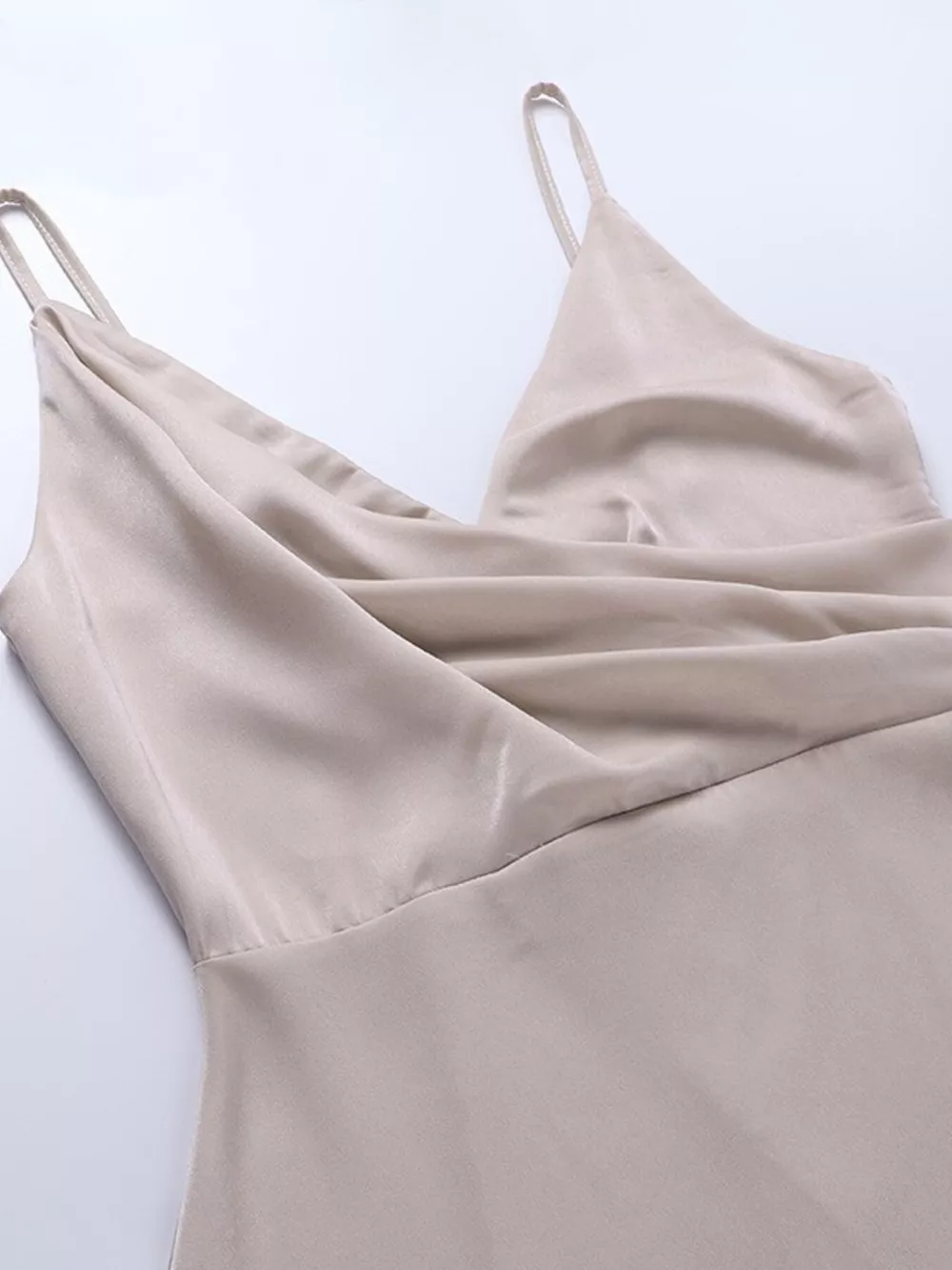 Ruched Slit Spaghetti Strap Dress, image 7