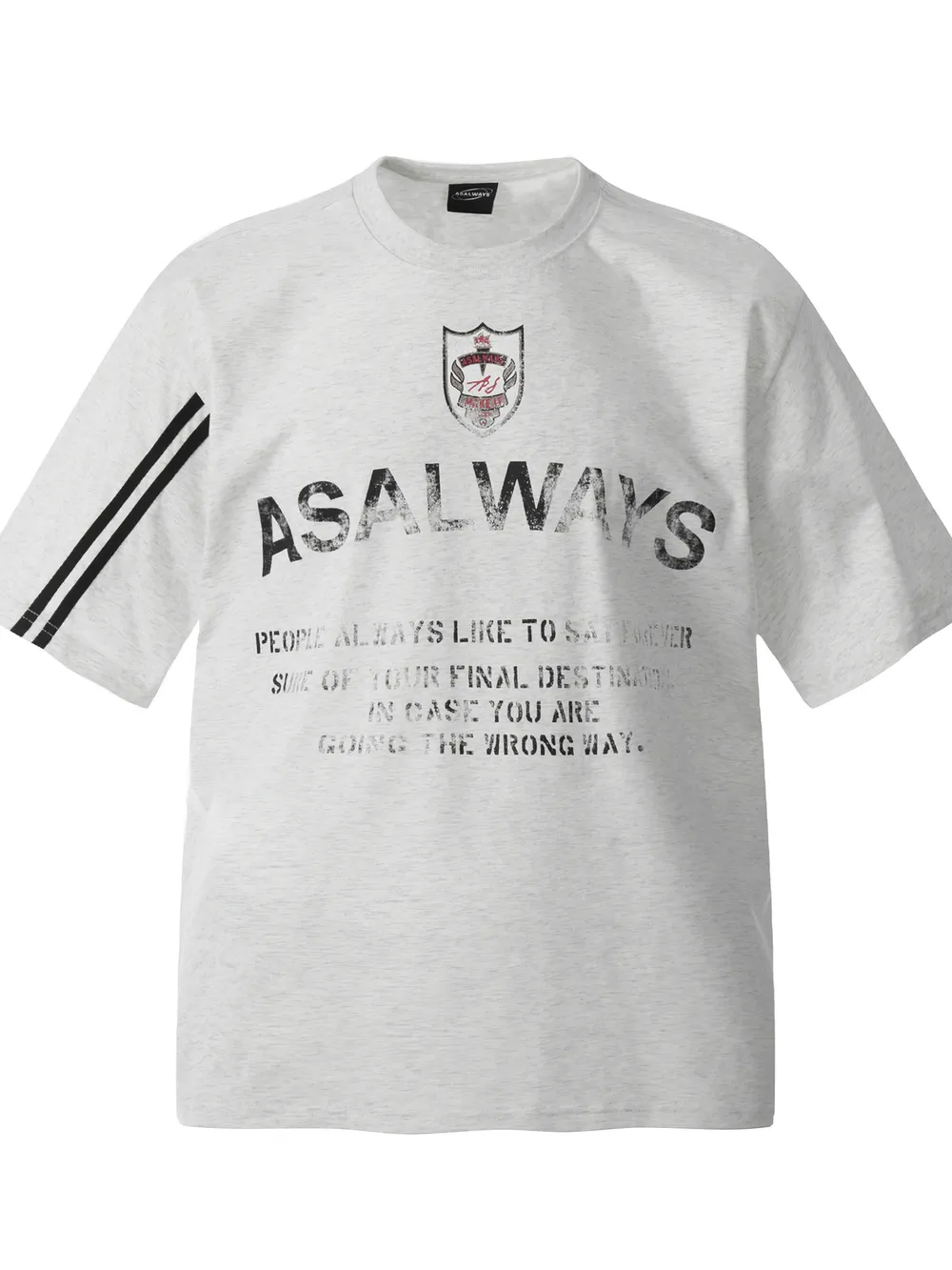 Men's Letter Round Neck Short Sleeve T-Shirt, image 2