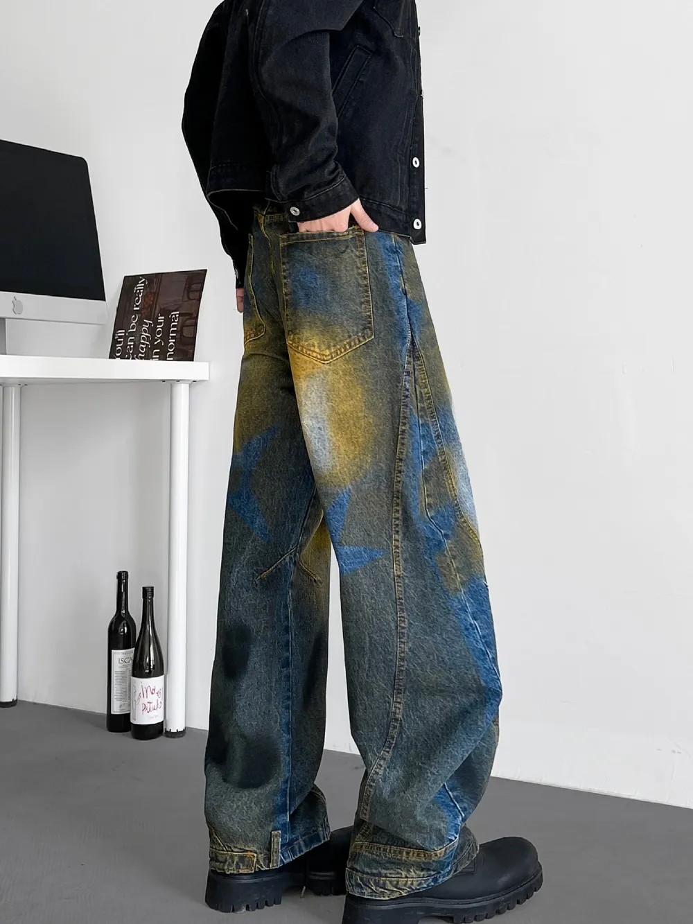 Men's Full Size Wash Wide Leg Jeans Plus Size, image 3