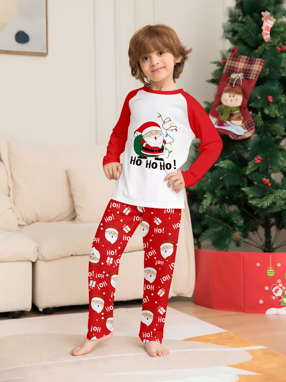 Full Size Matching Family Christmas Santa Claus Pajamas Set Plus Size, image 11
