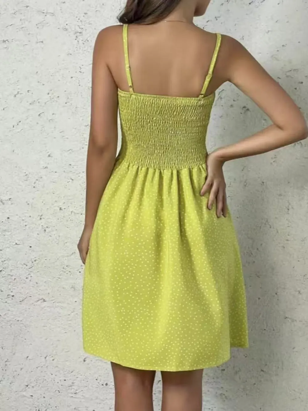 Full Size Smocked Square Neck Cami Dress Plus Size, image 17