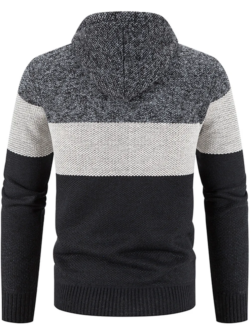 Men's Plus Size Drawstring Color Block Zip Up Cardigan, image 6