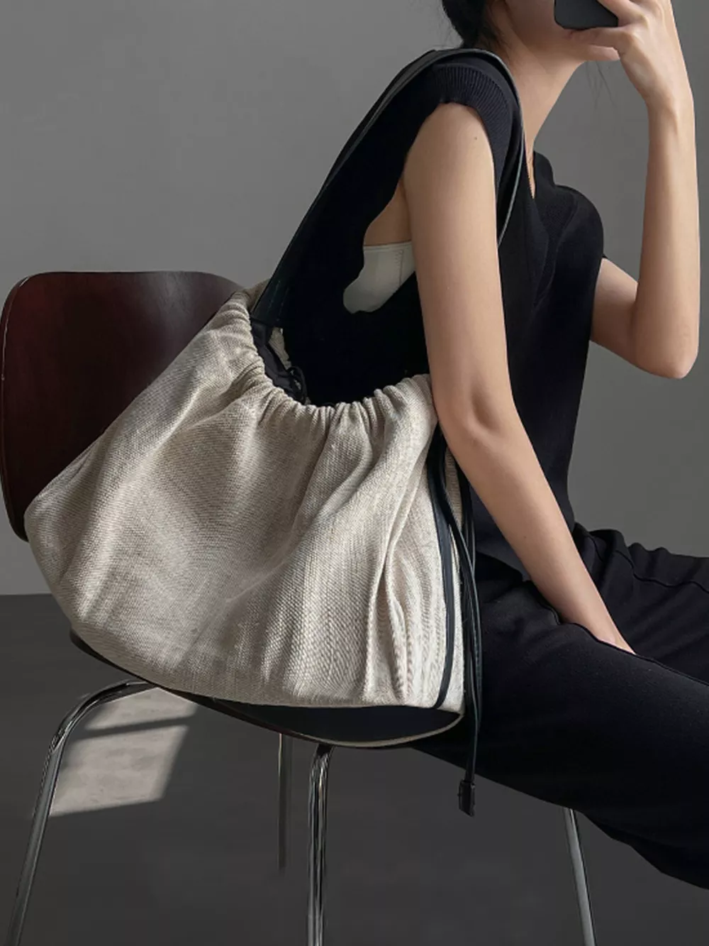 Drawstring Closure Handbag, image 5