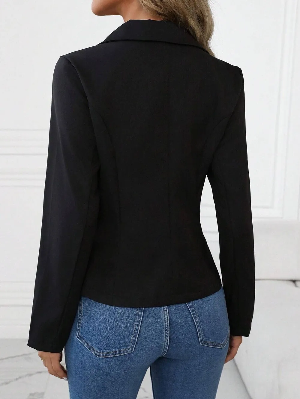 Single Button Slim Long Sleeve Blazer, image 6
