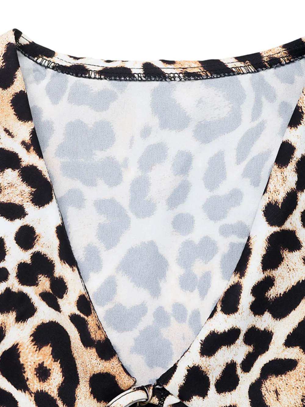 Leopard Print Tie Front Blouse, image 7