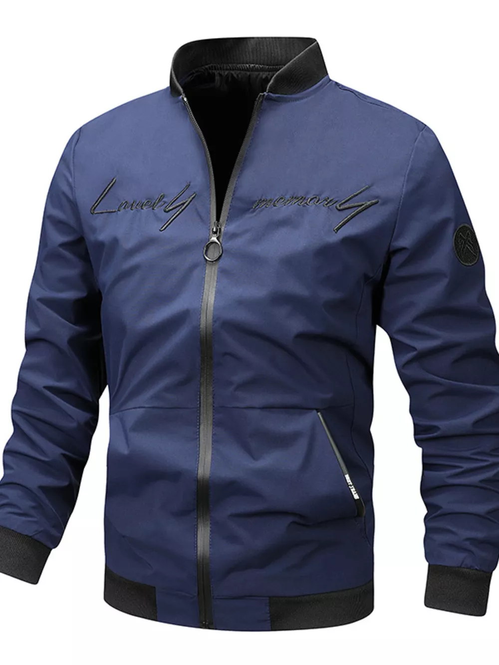 Men's Plus Size Zip Up Bomber Jacket, image 6