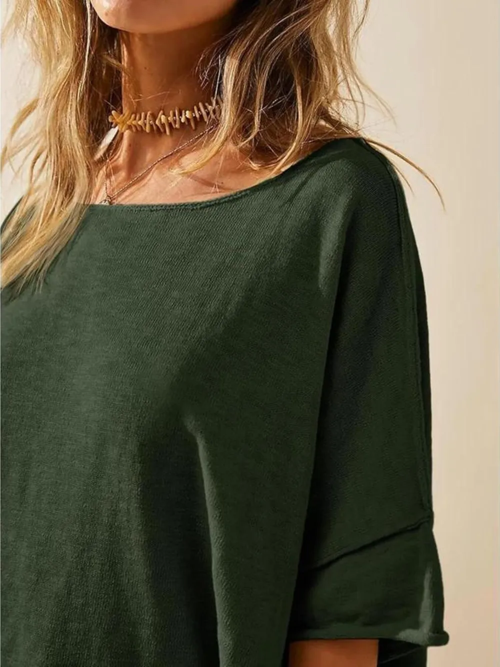 Oversized Round Neck Drop-Shoulder T-Shirt, image 6