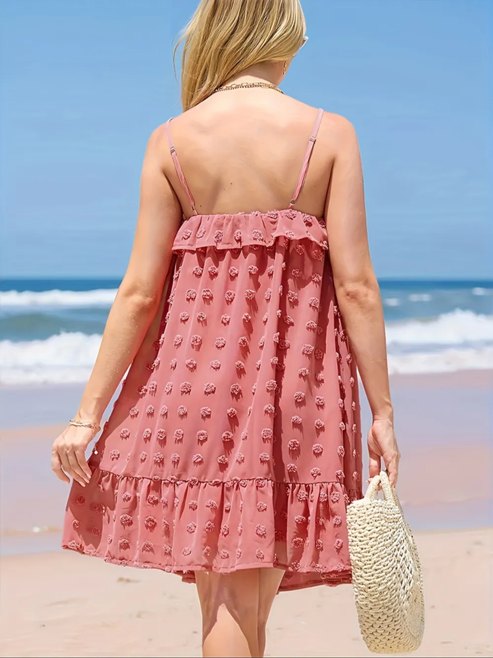 Ruffled Swiss Dot Cami Dress, image 4