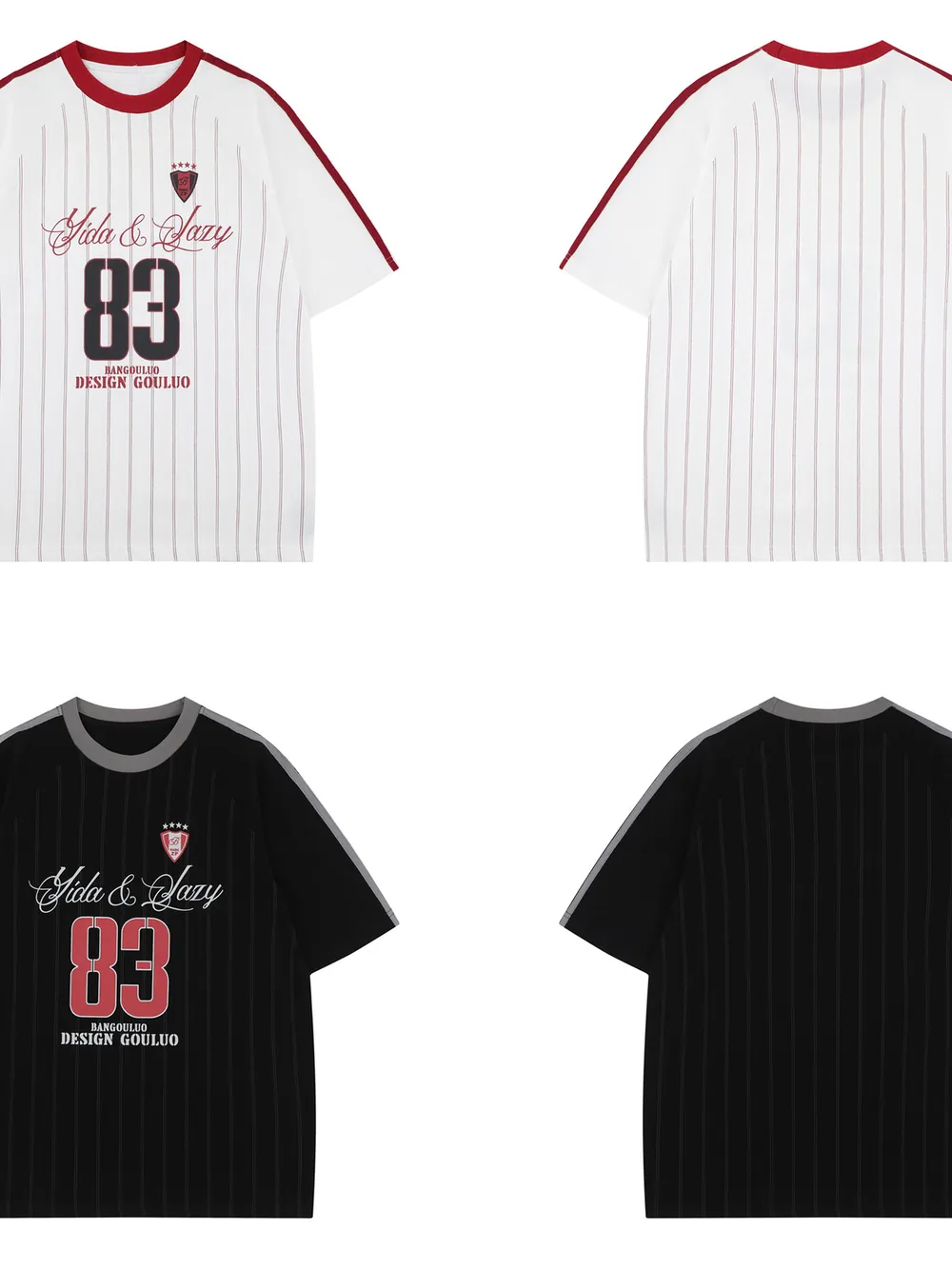 Men's Number 83 Striped Baseball T-Shirt, image 5