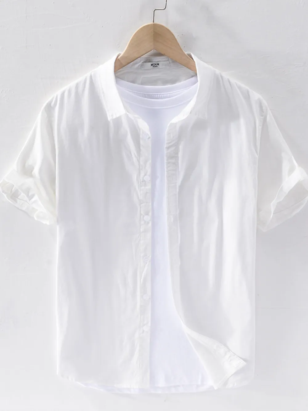 Men's Plus Size Short Sleeve Button-Up Shirt, image 3