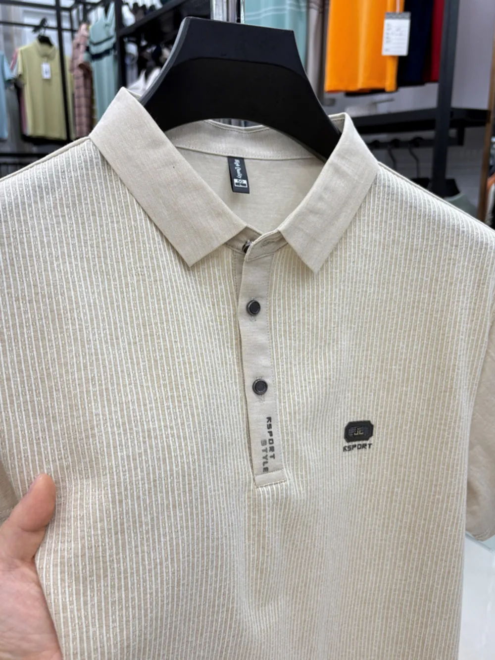 Men's Plus Size Short Sleeve Textured Polo, image 3