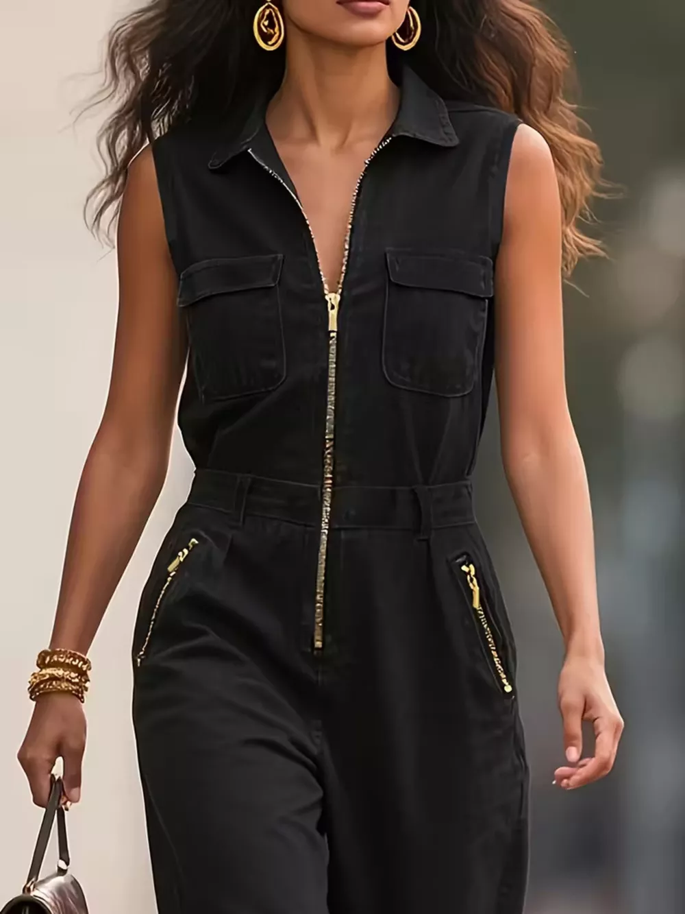 Sleeveless Zip-Up Jumpsuit, image 10