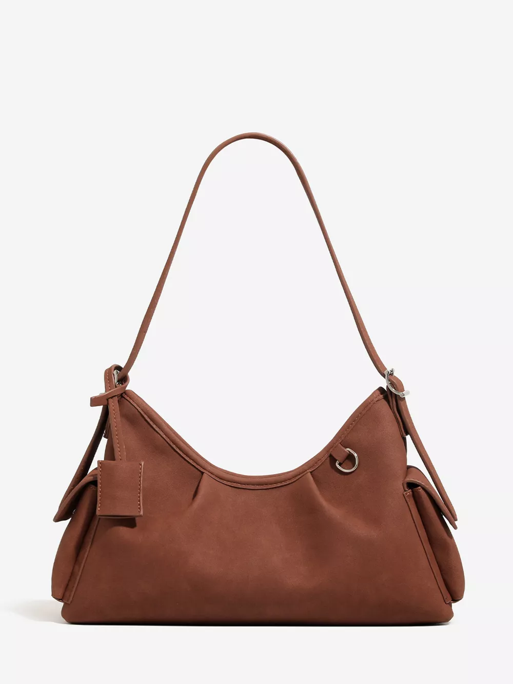 Suede Ruched Shoulder Bag, image 3