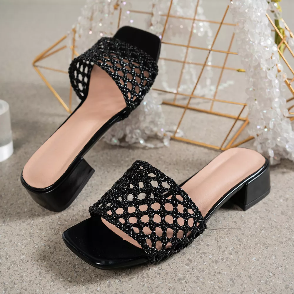Woven Block Heel Sandals, image 3