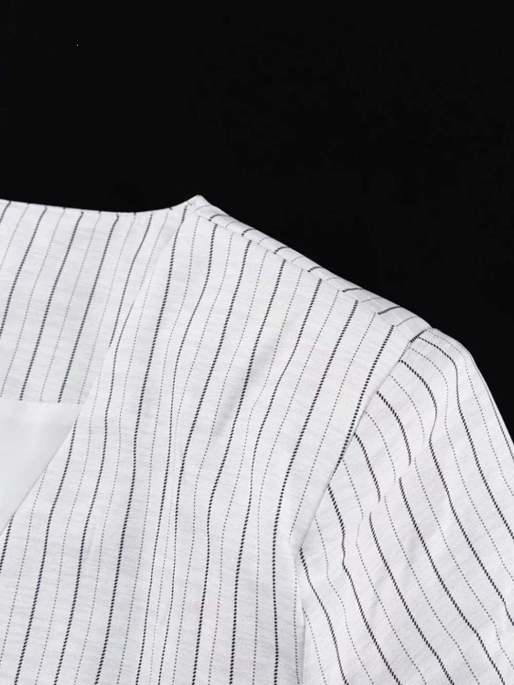 Pinstripe Cropped Blazer and Pleated Shorts Set, image 10