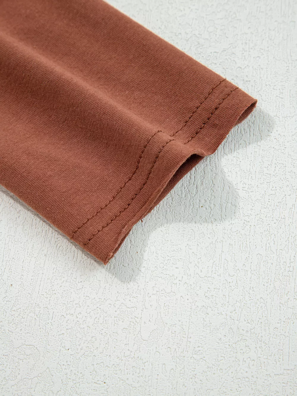 Raw Seam Detail Solid Color Long Sleeve Top, image 8