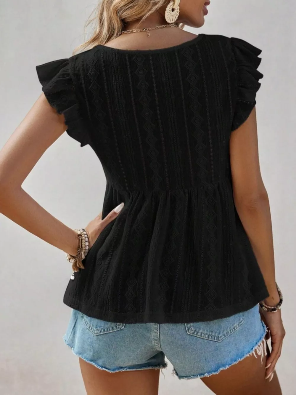 Ruffle Sleeve V-Neck Blouse, image 11