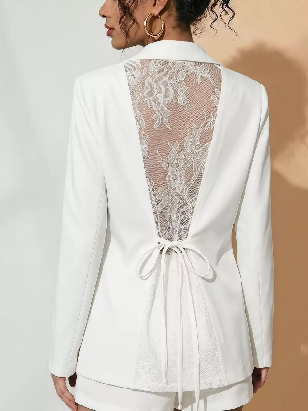 Lace-Back One Button Blazer, image 2