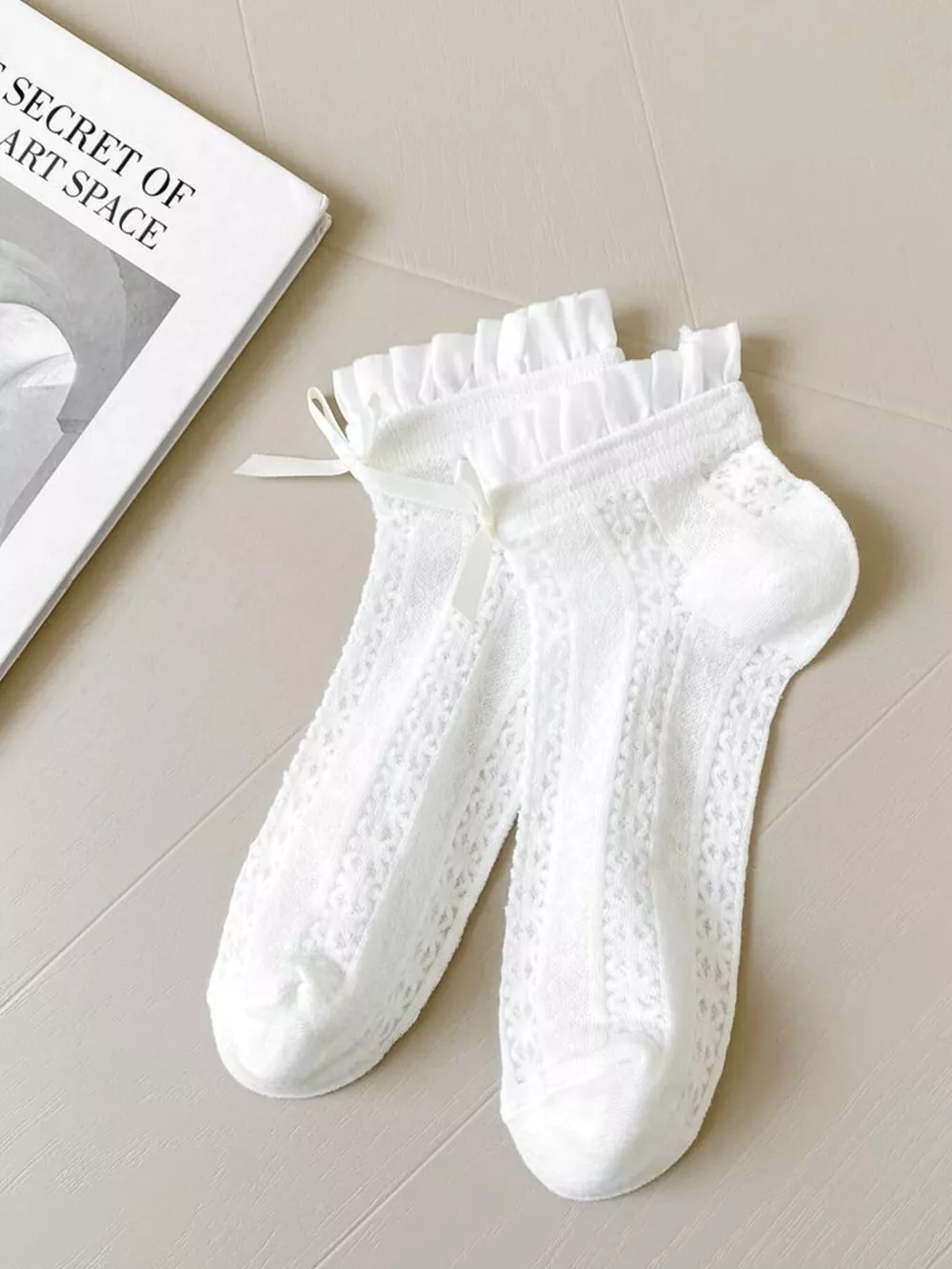 Lace Bow Socks, image 4