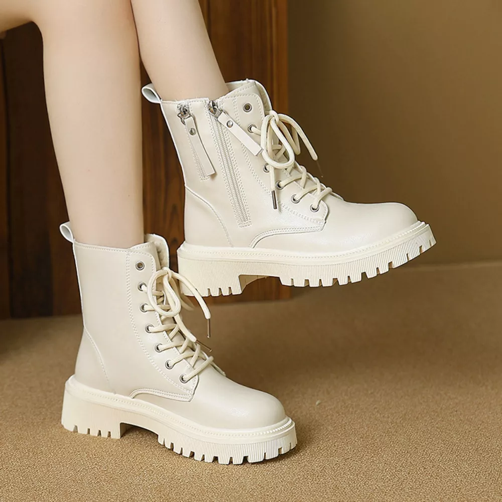Lace-Up Ankle Combat Boots, image 11