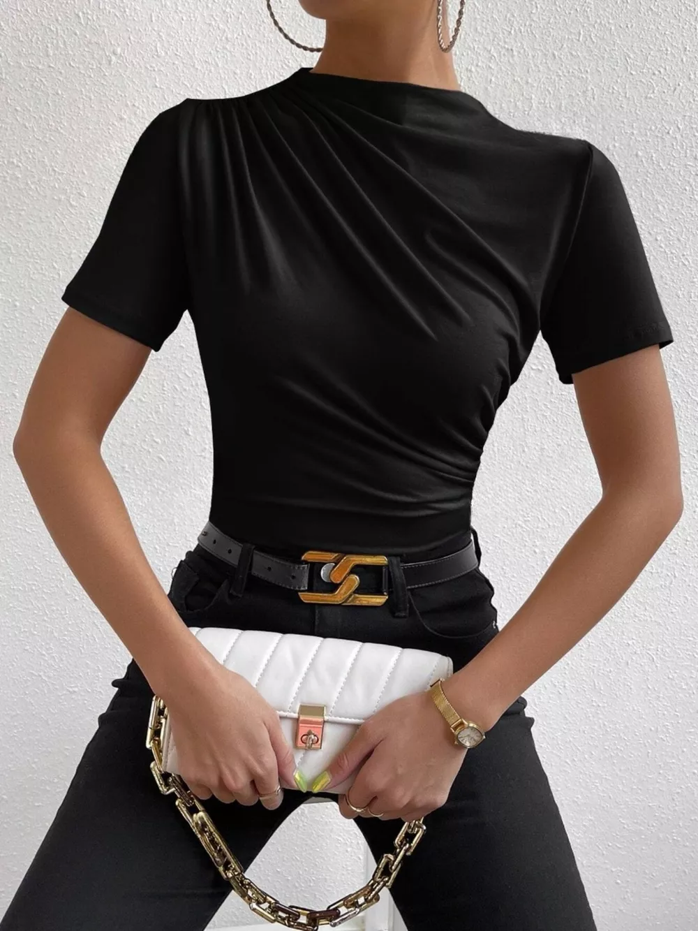 Ruched Short Sleeve T-Shirt, image 8