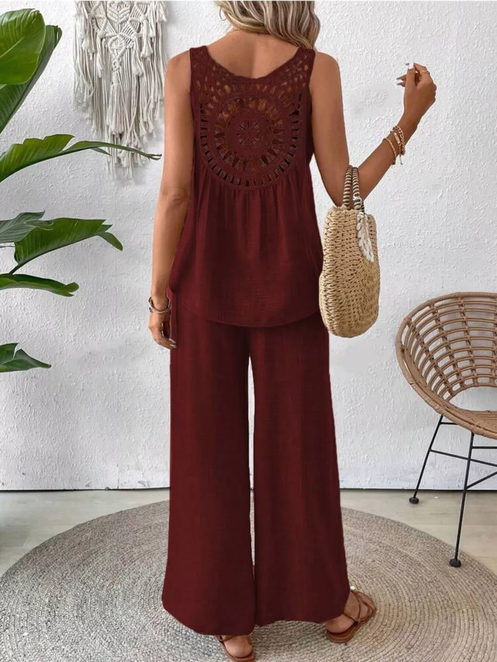 Round Neck Tank and Pants Set, image 15
