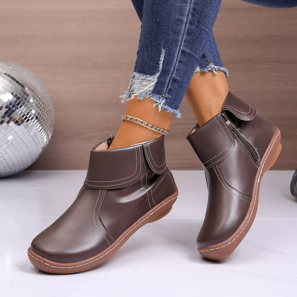 Round Toe Side Zipper Boots, image 9