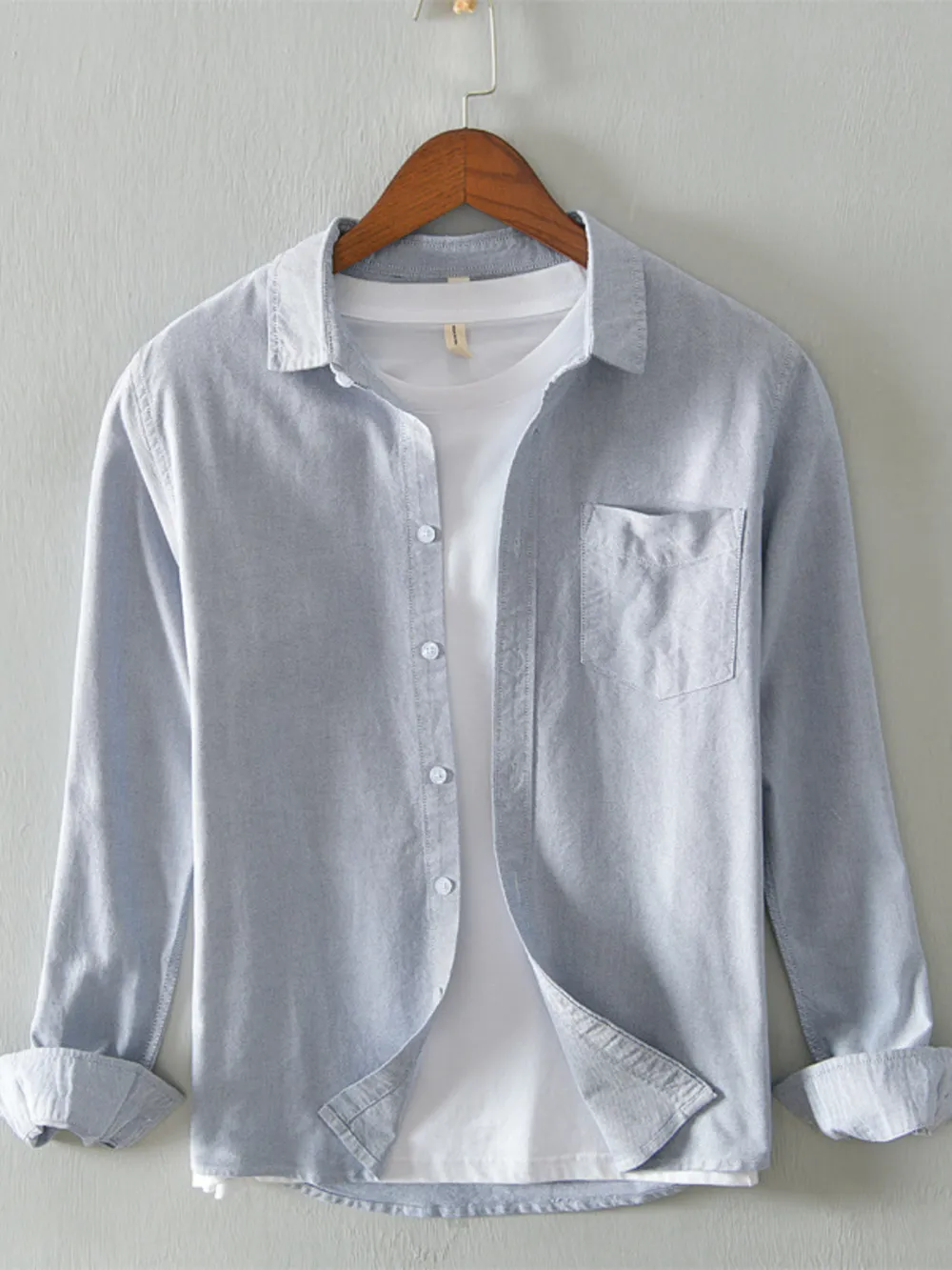 Men's Plus Size Button Up Long Sleeve Shirt, image 5