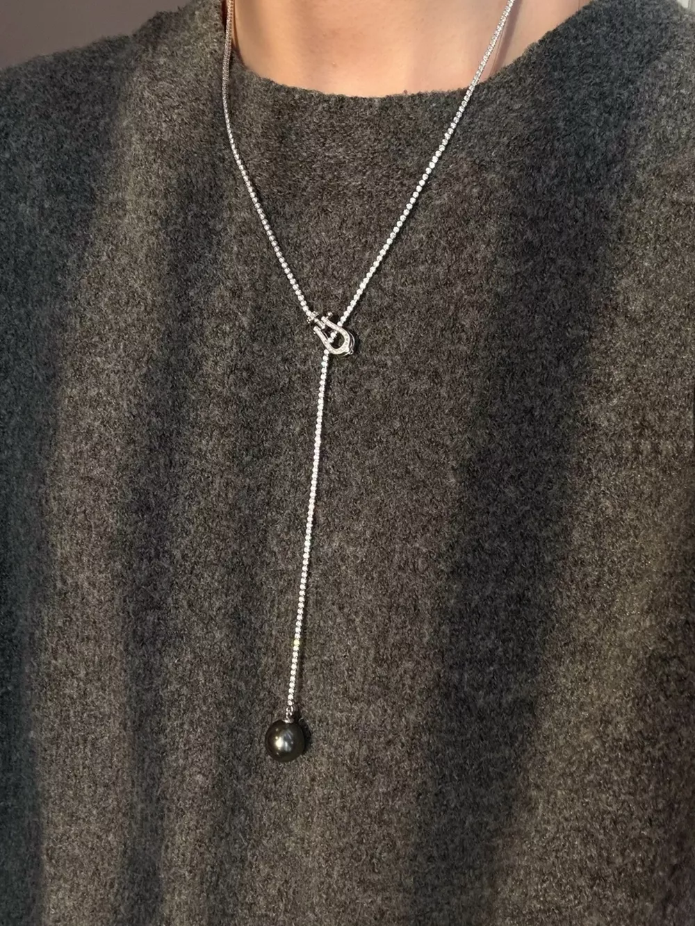 Alloy Pearl Drop Y-Necklace, image 3