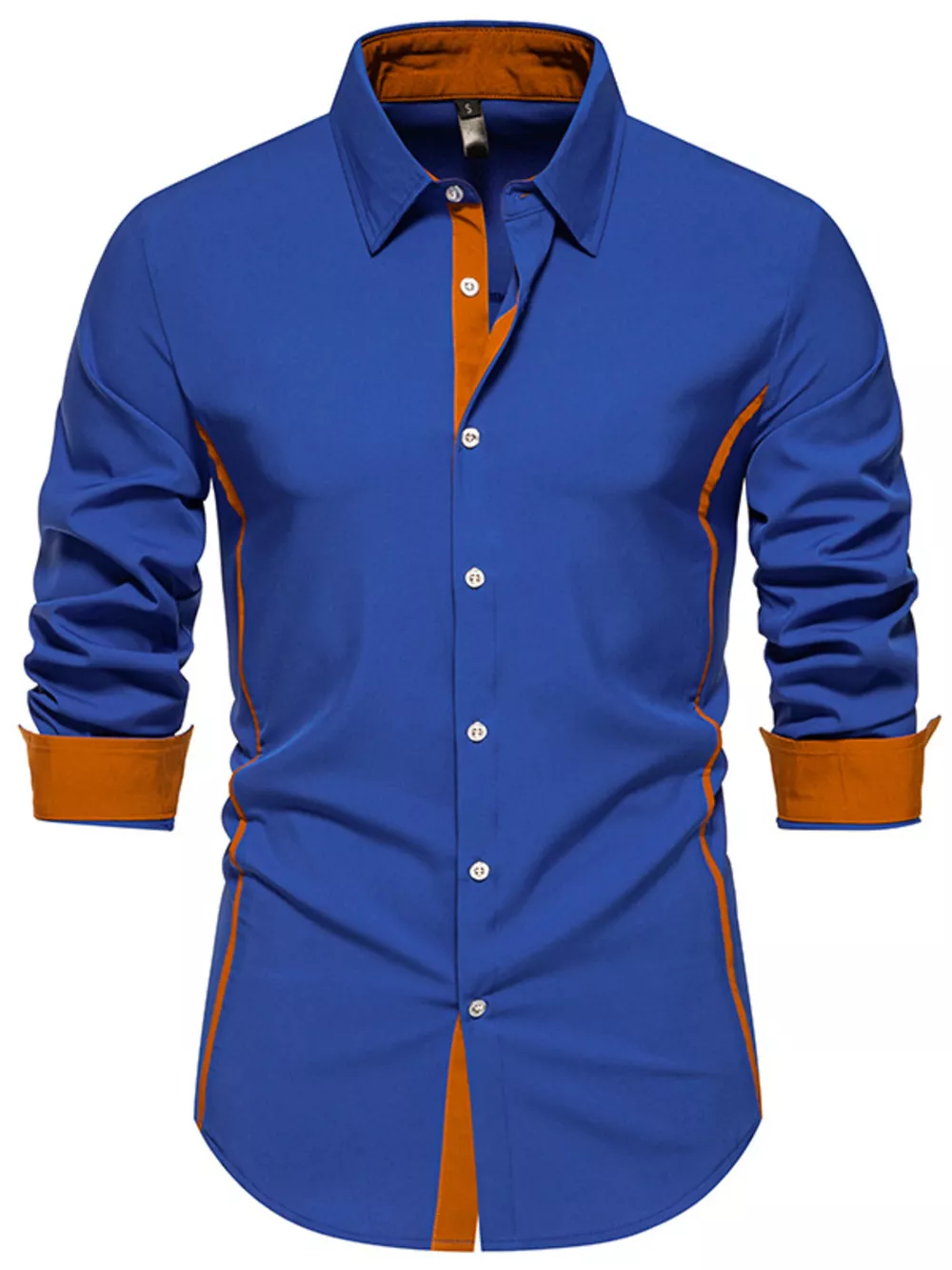 Men's Contrast Trim Button-Down Shirt, image 10
