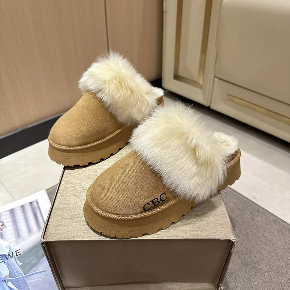 Furry Platform Slippers, image 4