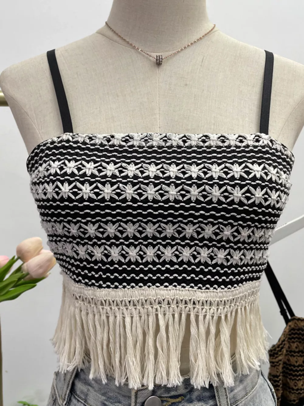 Fringe Knit Cami, image 4