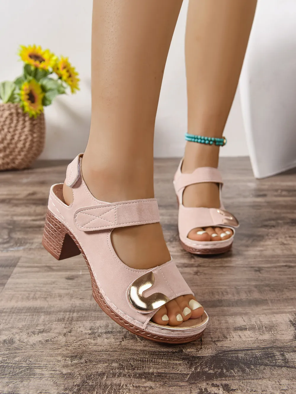 Open Toe Block Heel Sandals, image 4