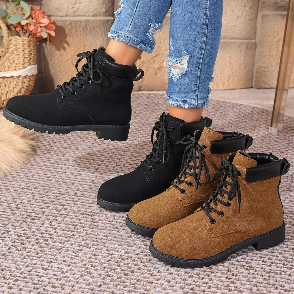 Lace Up Block Heel Boots, image 2